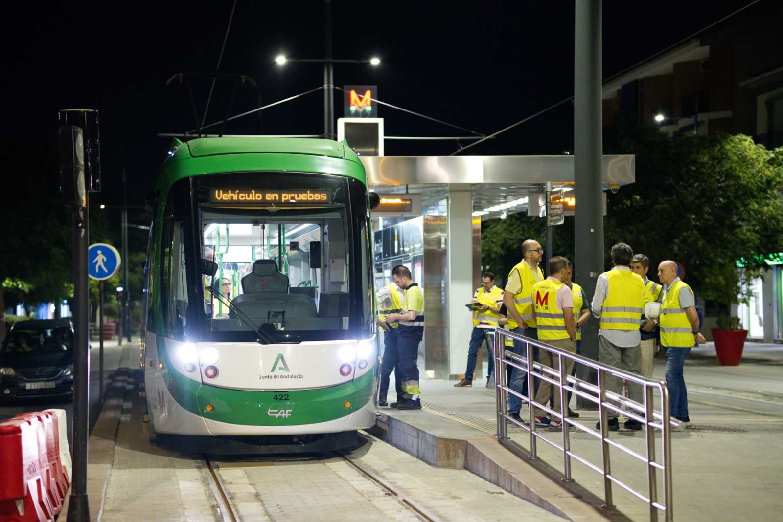 Pruebas nocturnas metro de Granada